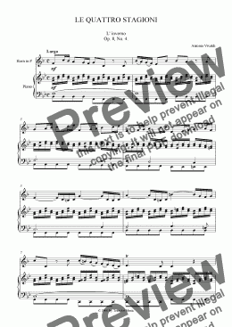 page one of L'inverno (for Horn and Piano)