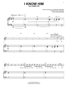 page one of I Know Him (from Hamilton) (Piano & Vocal)