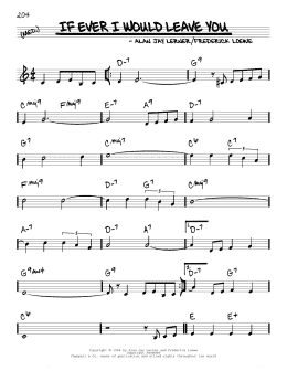 page one of If Ever I Would Leave You (Real Book – Melody & Chords)