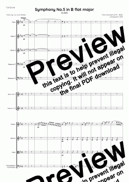 page one of Schubert - Symphony No.5 in B flat major