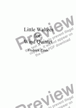 page one of Little Waltzes for Wind Quintet