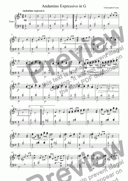 page one of Andante Expressivo in G for Piano