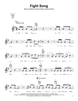 page one of Fight Song (Ukulele)