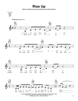 page one of Rise Up (Ukulele)