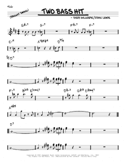 page one of Two Bass Hit (Real Book – Melody & Chords)