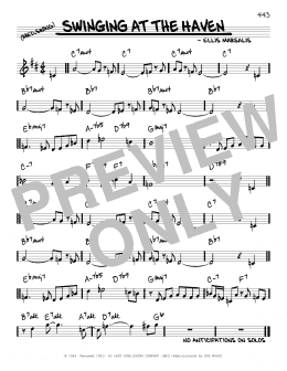 page one of Swinging At The Haven (Real Book – Melody & Chords)