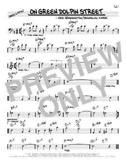 page one of On Green Dolphin Street (Real Book – Melody & Chords)