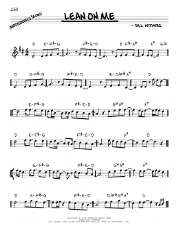 page one of Lean On Me (Real Book – Melody & Chords)