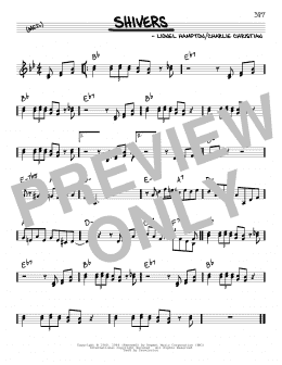 page one of Shivers (Real Book – Melody & Chords)