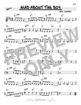 page one of Mad About The Boy (from Words And Music) (Real Book – Melody & Chords)