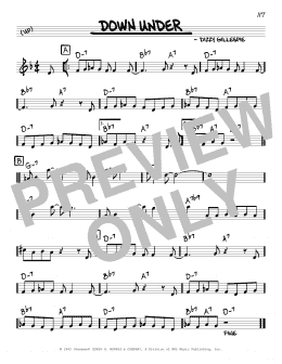 page one of Down Under (Real Book – Melody & Chords)