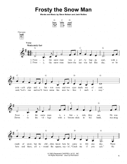 page one of Frosty The Snow Man (Ukulele)