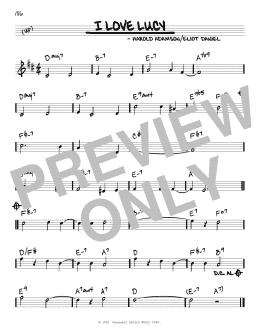 page one of I Love Lucy (Real Book – Melody & Chords)