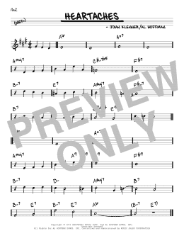 page one of Heartaches (Real Book – Melody & Chords)