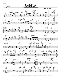 page one of Angela (Real Book – Melody & Chords)