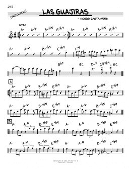 page one of Las Guajiras (Real Book – Melody & Chords)