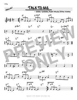 page one of Talk To Me (Real Book – Melody & Chords)