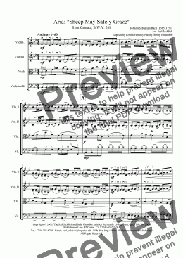 page one of Sheep May Safely Graze (Chorale Melody in Viola)