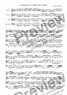 page one of Concerto in A minor