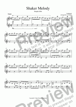 page one of Simple Gifts (Shaker Melody)