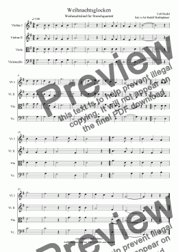 page one of Weihnachtsglocken  Streichquartett