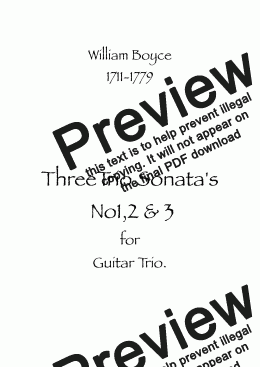 page one of Three Trio Sonatas No.1,2 & 3