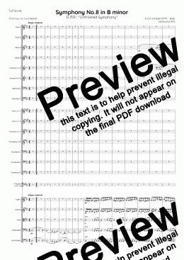 page one of Schubert - Symphony No.8 in B minor