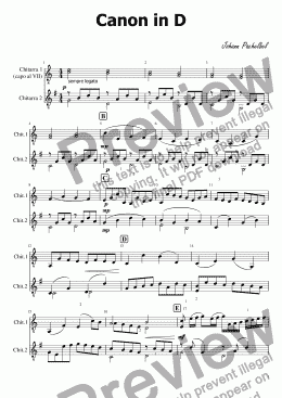 page one of CANON IN D MAJOR