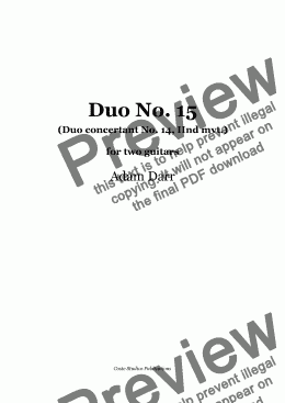 page one of Duo No. 15