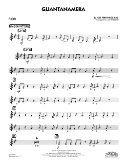page one of Guantanamera (arr. John Berry) - F Horn (Jazz Ensemble)