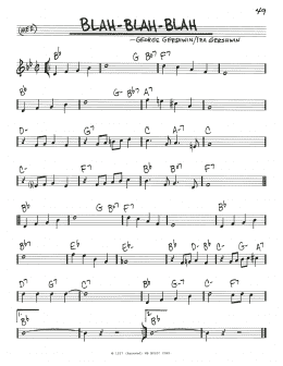 page one of Blah, Blah, Blah (Real Book – Melody & Chords)