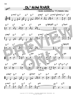 page one of Ol' Man River (Real Book – Melody & Chords)