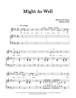 page one of Might As Well (Piano & Vocal)