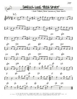 page one of Smells Like Teen Spirit (Real Book – Melody & Chords)