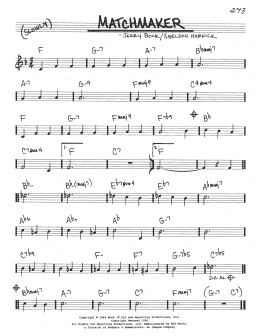 page one of Matchmaker (from Fiddler On The Roof) (Real Book – Melody & Chords)