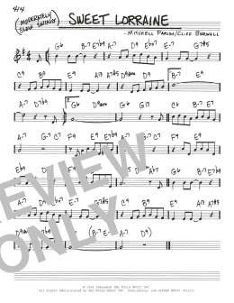 page one of Sweet Lorraine (Real Book – Melody & Chords)