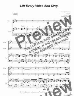 page one of Lift Every Voice And Sing (Duet for C-Instruments)