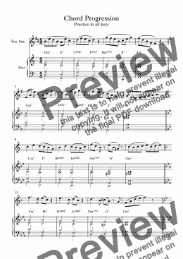 page one of Chord Progression - Tenor Sax