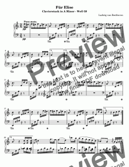 page one of Fur Elise (Piano Solo)