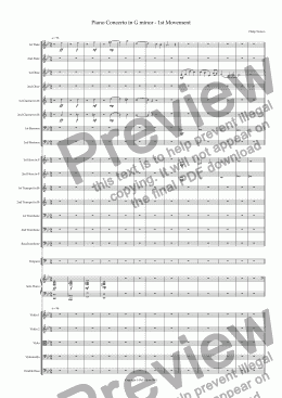 page one of Piano Concerto in G minor - 1st Movement