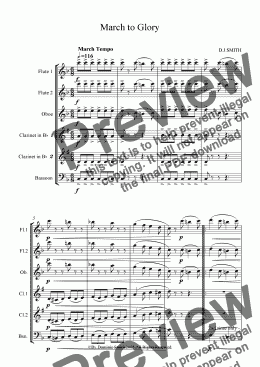 page one of March to Glory (woodwind ensemble)