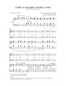 page one of Come, Ye Thankful People, Come (SATB Choir)