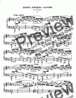 page one of Rachmaninoff-9 Etudes Tableaux Op 39 No 1