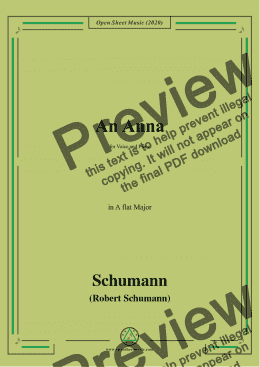 page one of Schumann-An Anna,in A flat Major,for Voice and Piano