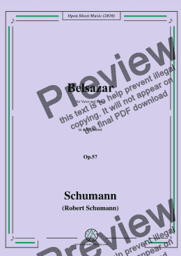 page one of Schumann-Belsazar,Op.57,in a flat minor,for Voice&Piano 