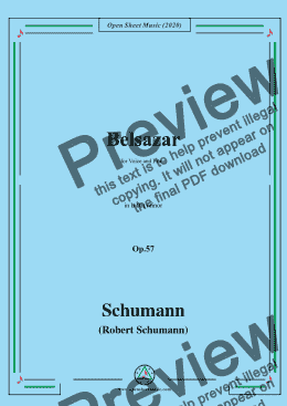 page one of Schumann-Belsazar,Op.57,in b flat minor,for Voice&Piano 