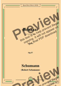 page one of Schumann-Belsazar,Op.57,in b minor,for Voice&Piano