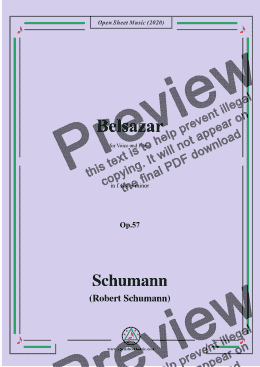 page one of Schumann-Belsazar,Op.57,in f sharp minor,for Voice and Piano