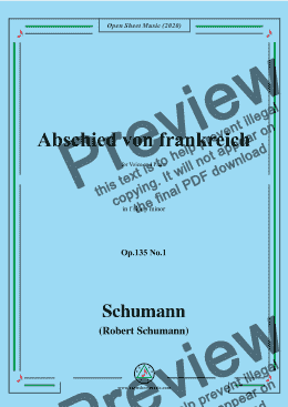 page one of Schumann-Abschied von frankreich,Op.135 No.1 in f sharp minor 