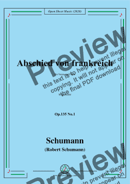 page one of Schumann-Abschied von frankreich,Op.135 No.1 in g minor 